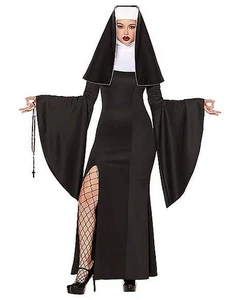 Neu Freche Nonne Kostüm Geist Halloween Größe Medium 8-10 komplett - Bild 1 von 8