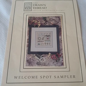 The Drawn Thread Cross Stitch Pattern Welcome Spot Sampler - Picture 1 of 4