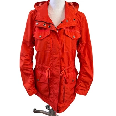 Marc New York Andrew Marc Hooded Rain Coat Orange M - Image 1 of 4