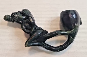 Vintage Erotik Pfeife geformt Holz/Ton Mann & Frau Sex Spirts Dämonen - Bild 1 von 18