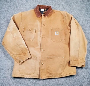 VTG Mens 46 TALL Carhartt Blanket Lined Duck Canvas 6BLCT Chore Work Coat Jacket - Picture 1 of 15