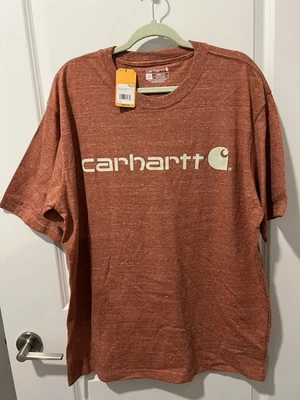 Camiseta Carhartt Para Hombre Calce Suelto Peso Pesado Logo Terracota Brezo Talla Grande Foto 1 de 4