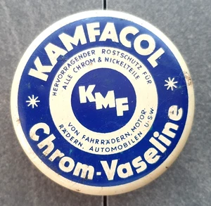 Alte runde Blechdose Kamfacol KMF Chrom-Vaseline Sammler 50er Jahre - Bild 1 von 3