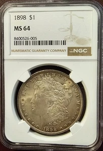 1898 1 Dollar Morgan Silber Dollar NGC MS64 - Bild 1 von 4