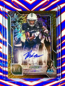 2025 Bowman Chrome U Pofele Ashlock 1st Bowman Gold Shimmer Auto /50 Hawaii - Bild 1 von 2