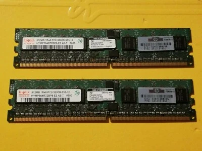 HYNIX RAM DDR2 2x512Mb (1GB) - HYMP564R72BP8-E3 PC2-333-3200R 1Rx8 - Immagine 1 di 3