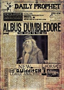 Harry Potter The Daily Prophet Newspaper Albus Dumbledore Poster A4 A3 3RD FREE