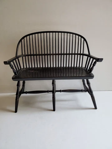 Vintage Windsor Style Spindle Back Settee for Doll Or Teddy- Boyd's Cover