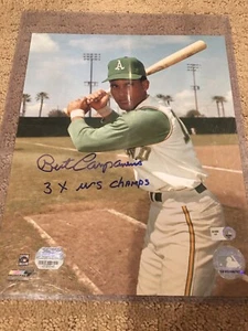 Bert Campaneris 8x10 Oakland A's AUTOGRAFIADO con inscripción Memorias montadas - Imagen 1 de 3