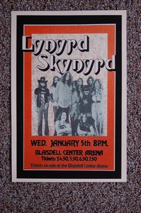 Lynyrd Skynyrd Concert Tour Poster 1977 Blaisdell Center Arena-- - Picture 1 of 1