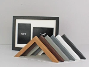 Wooden Multi Aperture Frame.Holds Two 6x4" Photos of different orientation - Picture 1 of 6