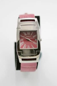 Kenneth Cole Watch Women Stainless Steel Silver Date Leather Pink Battery Quartz - Picture 1 of 6