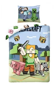 Minecraft Single Duvet Cover Set 140 x 200 cm Reversible cover - Picture 1 of 1