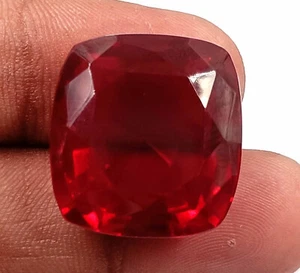 Natural 50Ct EGL Certified Faceted Cushion Cut Red Burma Ruby Loose Gemstone KKP - Picture 1 of 8