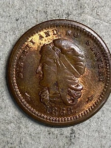 1863 Civil War Token "Liberty and No Slavery" F36/340a Very Ch BU RB - Picture 1 of 2