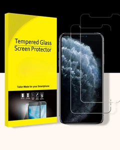 Protector de pantalla para iPhone 11 Pro Xs X 5,8 pulgadas vidrio templado paquete de 2 - Imagen 1 de 5