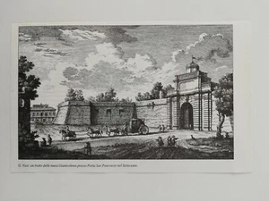 Clipping Ritaglio Illustrazione ROMA Tratto Mura Gianicolensi - Giuseppe Vasi - Picture 1 of 1