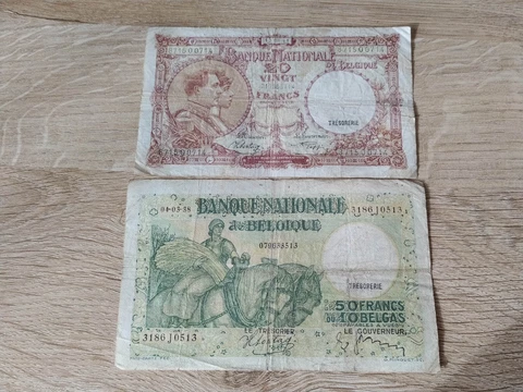 Belgium 20+50 francs 1938, 1941 Cover
