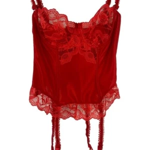 Victoria’s Secret Vintage Union Made GOLD Label Red Corset Bustier Size 36 - Picture 1 of 15