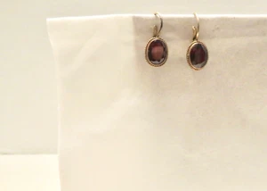 GARNET Lever Back Pierced Earrings - Picture 1 of 6