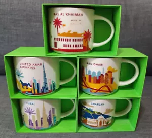 Starbucks Emirati Arabi Uniti You Are Here Collezione 5 Tazze Diverse Nuove con scatola - Foto 1 di 5