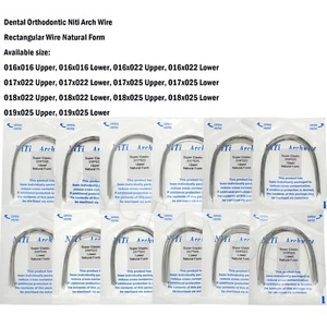 100 piezas de alambre de arco de ortodoncia dental súper elástico natural Niti forma rectangular - Imagen 1 de 45
