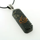 Black Tourmaline Orgone Pendant Gold OR Silver Bail + 20" Chain EMF & 5G Protect