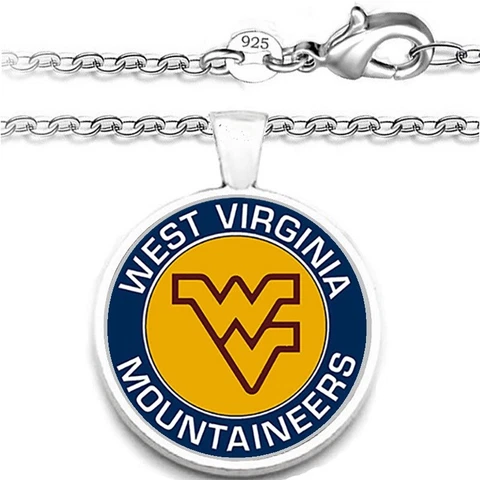 WVU West Virginia Mountaineers Mens Womens Sterling Chain Necklace W Gift Pkg A1 Cover