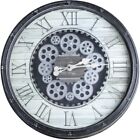 19" Modern Retro Large Battery Operated Home Living Room Black Kitchen Clock