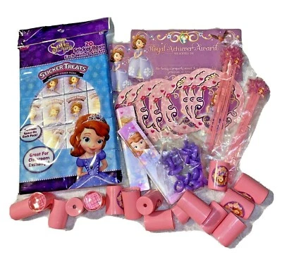 Party Favor Sofia the First Value Pack Sticker Box Prize Ring Wand Ruler Lot - Image 1 of 4