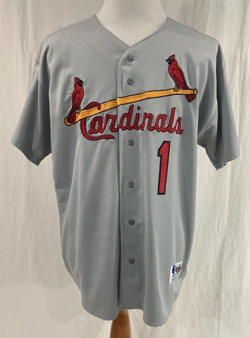 Ozzie Smith #1 St. Louis Cardinals Authentic Road Gray Jersey - Russell Athletic Cover