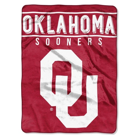 Oklahoma Sooners 60x80 Plush Raschel Throw Blanket - Basic Design [NEW] Fleece Cover