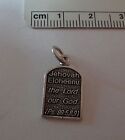 Sterling Silver Jehovah Eloheenu: the Lord our God Psalms 99:5,8,9 Charm