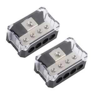 New 7*4.5*2.9cm 2Pcs Car Audio Power Distribution Block 0/2/4 Gauge Input - Picture 1 of 15