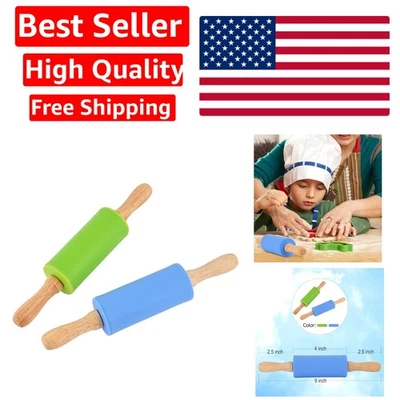 Mini rodillo antiadherente de 9 pulgadas para niños - perfecto para hornear y jugar paquete de 2 Foto 1 de 4