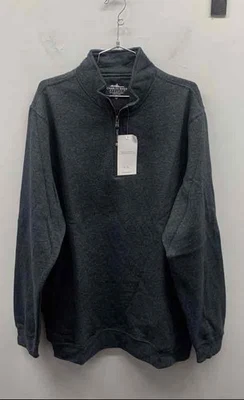 Charles River Apparel Men's Charcoal Gray Crosswind Quarter-Zip Sweatshirt L NWT - Image 1 of 4