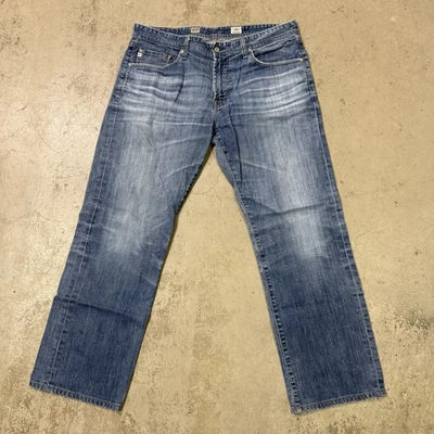 AG Adriano Goldschmied The Protege Straight Jeans Mens 36X31 Blue Denim Whisker - Image 1 of 4