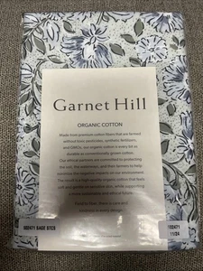 Garnet Hill Madeline Floral Relaxed Bio Satin Standard Kissenbezug Set Salbei - Bild 1 von 3