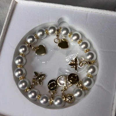 DIOR Beauty Loyalty Gift Pearl Bracelet With Removable Charms and Box Brand New  - Image 1 of 4