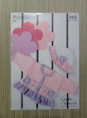 Cardigan And Hat Knitting Pattern Stylecraft Wondersoft 8405 - Image 1 of 2