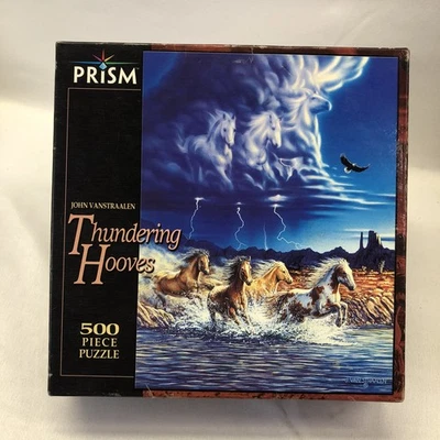 Thundering Hooves 500 Piece Puzzle John Vanstraalen Wild Horses Stallion Prism - Image 1 of 4