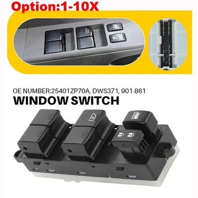 电源窗口开关控制按钮适用于 2009 - 2019 年日产 Frontier PRO-4X 901-861 — 第 1/4 张图片