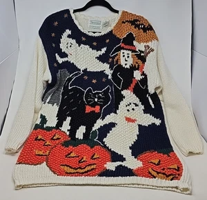 Vintage Shenanigans handgestrickter Halloween Pullover Damen SMALL - LESEN - Bild 1 von 16