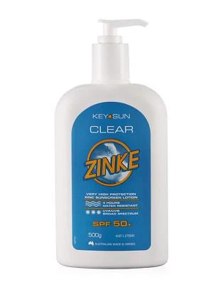 Key Sun - Clear Zinke SPF50+ 500g Zinc Very High Protection Water Resistant