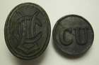 1910 - WW1 Connecticut University Enlisted Collar Disk & Hat Badge