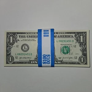 100 ($1) Banconote Dollaro Non Circolate Sequenziali (OGNI MANICA) Serie 2021 (B200) - Foto 1 di 3