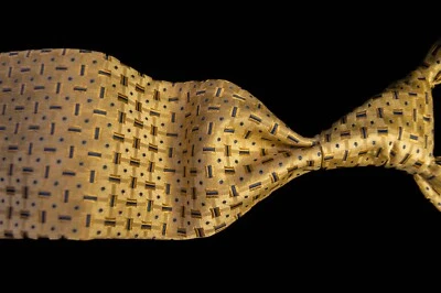 Jones New York - мужской желтый прямоугольник плетение 100% шелк галстук 3,9 «W x 59» L - Изображение 1 из 4