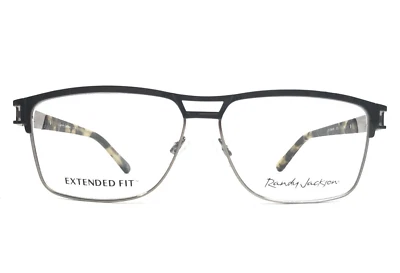 Randy Jackson Eyeglasses Frames ZYLOWARE 1127 021 Black Silver Square 58-13-145 - Image 1 of 4