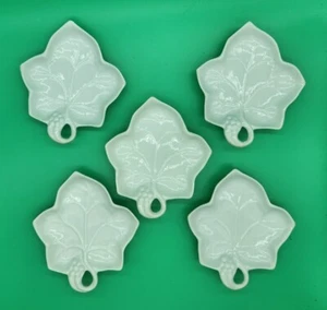 Vintage 1987 Lillian Vernon 5 Grape Leaf shape bowl dish set China lot #Q1 - Picture 1 of 4