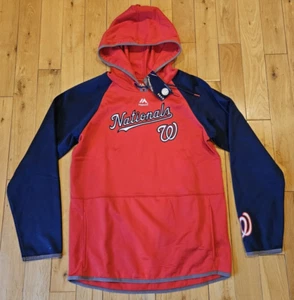 NWT Majestic WASHINGTON NATIONALS Team MLB Baseball Men's Sweatshirt Hoodie M - Picture 1 of 10